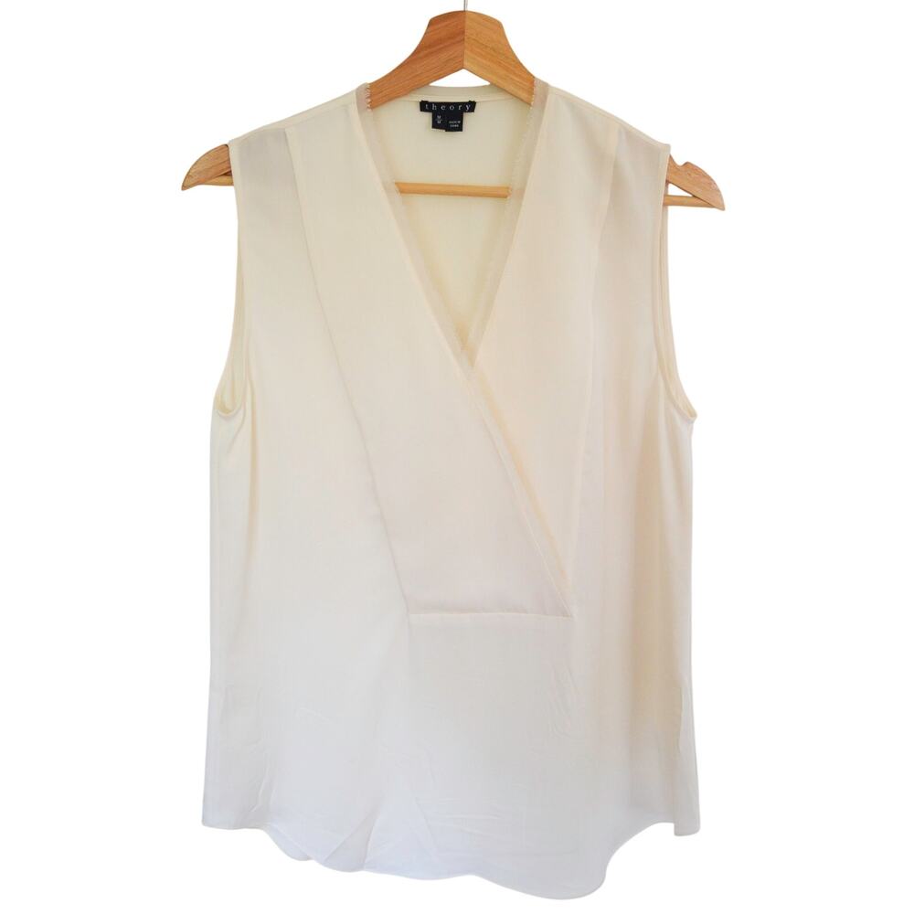 Theory Silk Sleeveless Tunic White